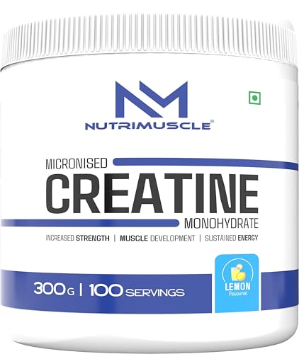 Image of NUTRIMUSCLE Creatine Monohydrate Micronised Powder | Lemon Flavour | Muscle Strength, Size & Performance | Faster Absorption | Pre & Post Workout Supplement | 250g