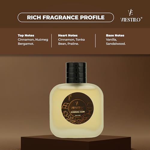 Image of Cognac Club Eau de Parfum, Warm Gourmand Scent, Cinnamon Vanilla Sandalwood Notes, EDP Spray (50 ml)