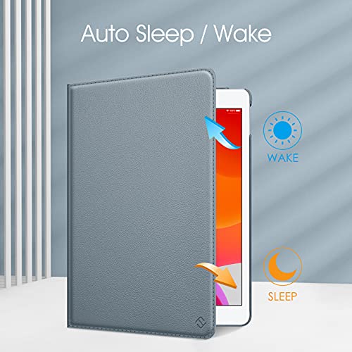 Image of Fintie Rotating Case for iPad 9th Generation (2021) / 8th Generation (2020) / 7th Gen (2019) 10.2 Inch - 360 Degree Rotating Stand Cover with Pencil Holder, Auto Wake Sleep, Cloudy Blue