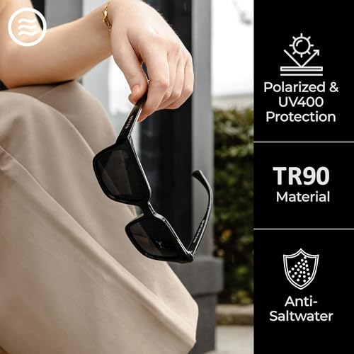 NEVEN Venice Polarized Sunglasses - Fashionable Retro Glasses - Rectangle Sunglasses for Everyday Wear3