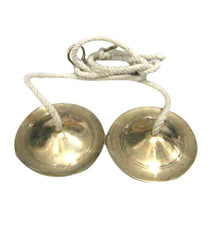 SHARMA MUSICAL STORE® Handmade Percussion Instrument - Hand Cymbals Manjira Pair - Manjeera Indian Musical Instrument