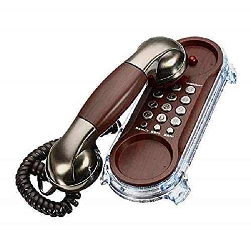 Abhsant Small Size Trimline Corded Phone KX-T777 Antique Small Retro Wall Mounted Telephone Old Fashion Classic Vintage Telephone with Bottom Light for Desk/Wall Mount