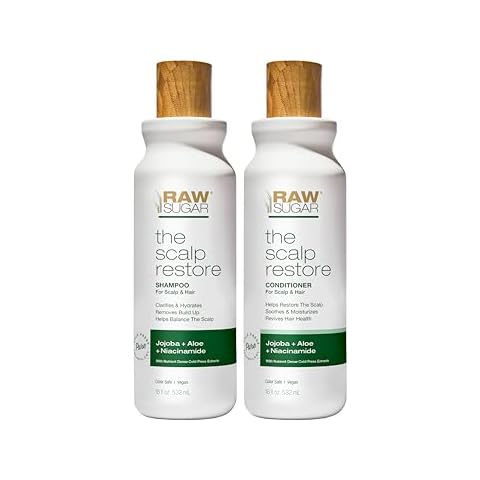 Raw Sugar Scalp Restore Hair Care Bundle, Shampoo and Conditioner Set with Jojoba, Aloe and Niacinamide, Formulated without Sulfates + Parabens Cover