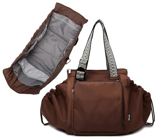 Diaper Bag Tote for Women Large Capacity Multipurpose Tote with 16 Compartments Convertible Backpack & Shoulder Bag for Work Commute Short Travel & Car Organizer (Chocolate Brown)