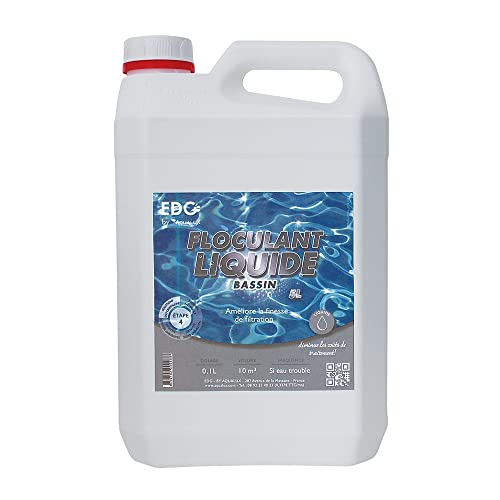 Floculant Clarifiant Piscine - Idéal Pour Eau Cristalline - Liquide - Bidon - 5 litres - EDG