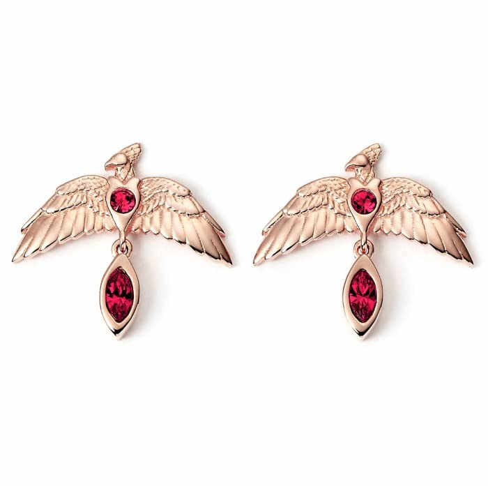 Orecchini Harry Potter Fawkes In Oro - Gioielli Ufficiali Per Fan In Lega Di Zinco