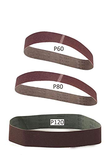Lijadora de Banda Parkside - Juego de 3 bandas de lija (grano 60, 80, 120) LIDL PARKSIDE PSBS 240 B2 y también apto para PSBS 240 A1