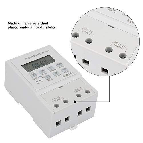 AC 220V 1W 25A Timer Switch,Mini Digital Timer Switch Electrical Programmable Control Timing Switch con LCD Display for Energy Saving and Efficient Intelligent. by Thincol - Image 8