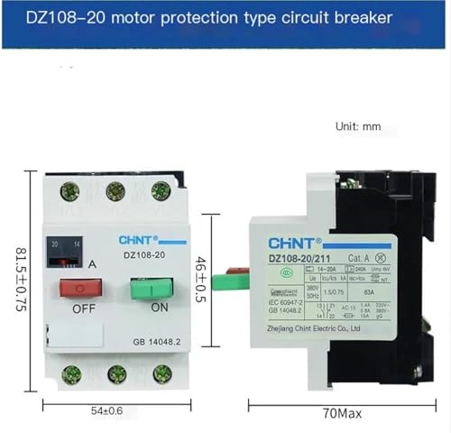 Disyuntor protector de motor DZ108-20/211 para sistemas de ventilación y bombas 16a 2