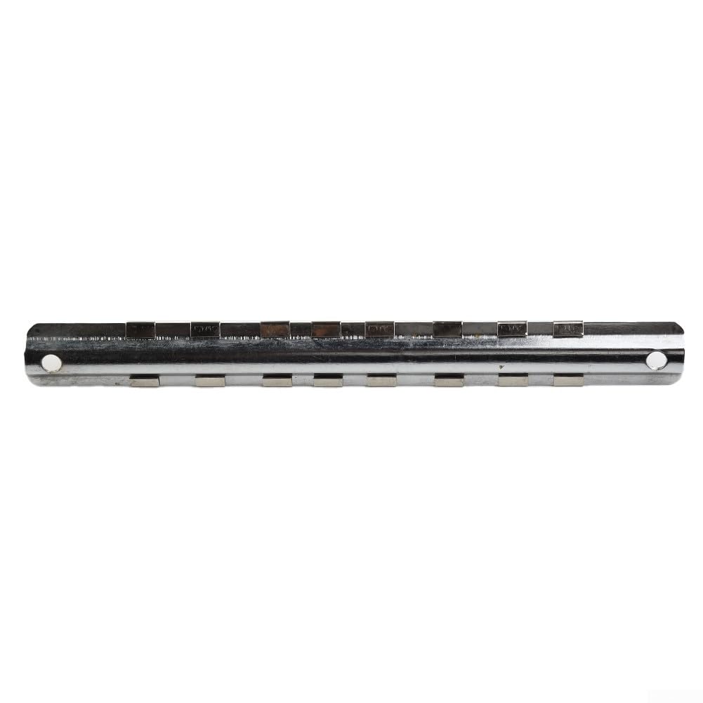 Portautensili da 1/4 3/8 1/2" con 8 clip su binario, organizer per attrezzi, 1/4", 3/8" e 1/2", con clip (3-8)