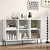 Giantex 8-Cube Bookshelf, Modern Cubby Bookcase With Back Guardrail - View #2