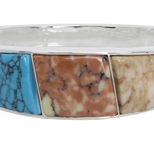 Robert Lee Morris Soho Womens Mixed Stone Bangle Bracelet, Multi/Silver 23