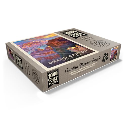 MyPuzzle Grand Canyon National Park: Sunset, Vintage Poster - Premium 1000 Piece Jigsaw Puzzle for Adults by MyPuzzle.com - Image 3