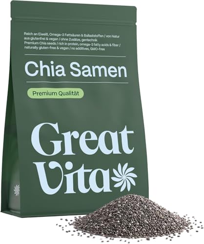GreatVita Chia Samen 1kg – Naturbelassen, reich...