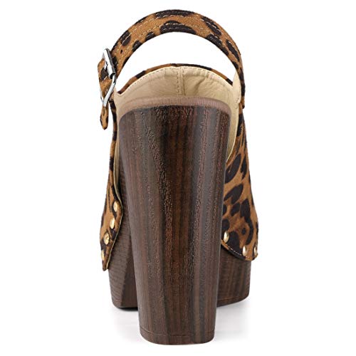 Allegra K Women's Open Toe Slingback Platform Chunky Heels Sandals3