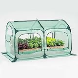 Pop up Greenhouse Tent Cover Tunnel Plant House,Large Gardening Flower Sunshine Room with Mesh Windows,Backyard PE Cover for Cold Frost Protector with Stakes and Rope Guys (Medium Size)