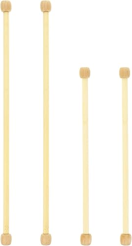 4 barras de madera para colgar banderas de pared horizontales de bambú, varillas de macramé para colgar en la pared, bastones para colgar en la