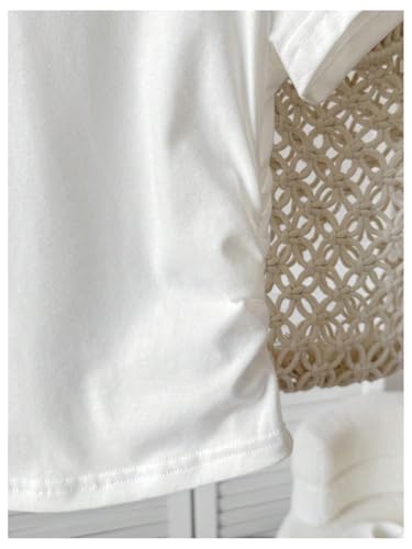 Girl's Short Sleeve Ruched T Shirts Collared V Neck Fitted Golf Shirt Basic Summer Tops4