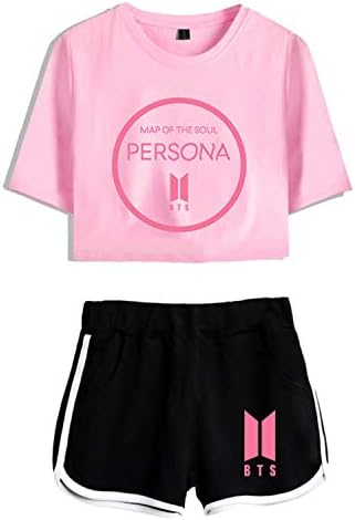 Aopostall Kpop BTS Shirt and Short Set New Album Map of The Sou Persona Jimin Jungkook Suga V T-Shirt and Shorts Suit