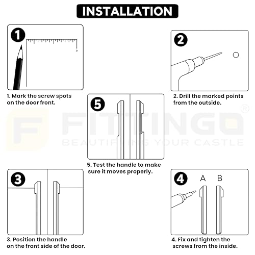 Image of Altroz Modern Handle for Wardrobe /Cabinet Handle /Pull Handle for Wardrobe /Cupboard Handle (96mm Hole to Hole) Aluminum - Black /PVD Gold (Pack of 1)-| 3 Years Warranty |