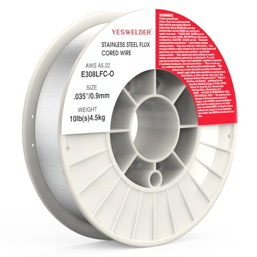 Image of YESWELDER Stainless Steel Flux Cored MIG Welding Wire, E308LFC-O .035-Diameter, 10-Pound, Strong ABS Plastic Spool Welding Wire