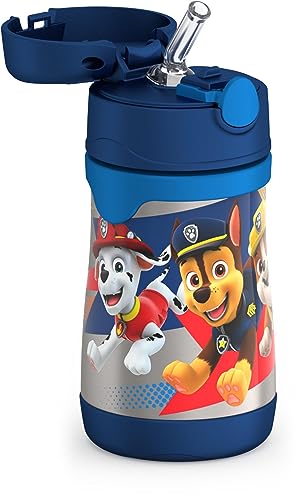 Image of THERMOS Vacuum Insulated Stainless Steel 10oz Straw Bottle, PAW PATROL BOY (Pack of 3)
