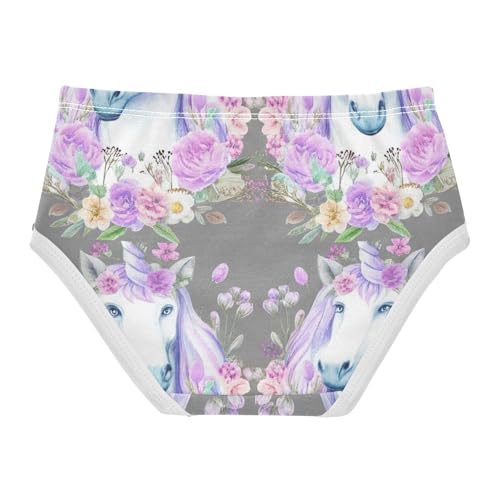 Funny Girls Underwear Toddler 2t Cotton Panties Little Girl Unicorn Head Flowers Briefs Girls Undies2