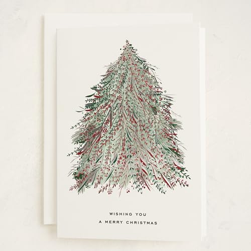 Minted Enchanted Christmas Card, Holiday Cards with Timeless Christmas Tree