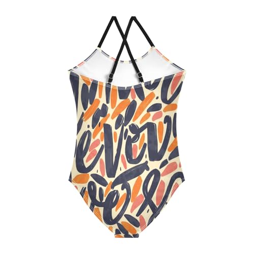 Graffiti02 Girls One-Piece Swimsuit Beach Bathing Suit2