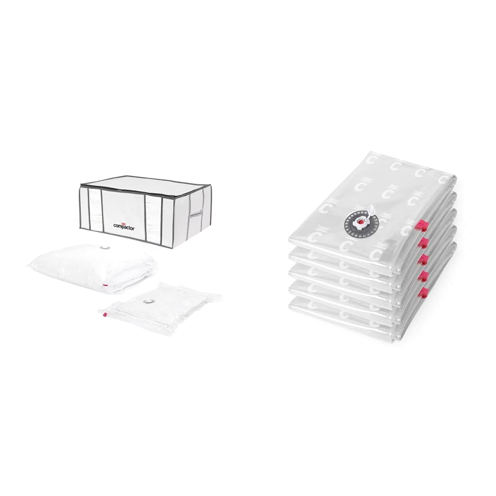 Sacs de rangement sous vide pour couette et vêtements : pack housse XXL 210L et 5 Aspispace M