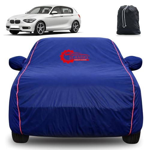 Image of 100% Waterproof Car Cover for BMW 1 Series | All-Weather, Dustproof & UV Protection | Heavy-Duty 3-Layer Fabric | Custom Fit with Mirror & Antenna Pocket | Navy Blue