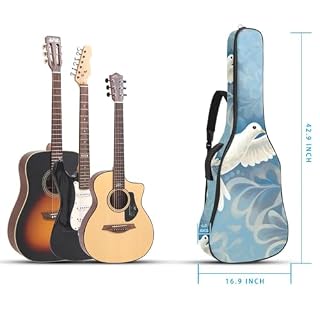 JRHEJTFZ Housse pour guitare acoustique de 1,9 cm d’épaisseur, étanche, durable et élégant, colombes et fleurs colorées, Multicolore 4., 42.9×16.9×4.7 in, Motif imprimé tendance - Les Beatles, Paul McCartney, John Lennon, RIngo Starr, George Harrison JRHEJTFZ Housse pour guitare acoustique de 1,9 cm d'épaisseur, étanche, durable et élégant, colombes et fleurs colorées, Multicolore 4., 42.9x16.9x4.7 in, Motif imprimé tendance – Image 5