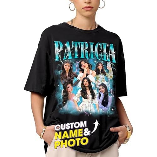 T-Shirts Vintage avec Photo personnalisée, T-Shirt personnalisé avec Texte Image, T-Shirts personnalisés pour Hommes Femmes, Cadeaux Anniversaire...