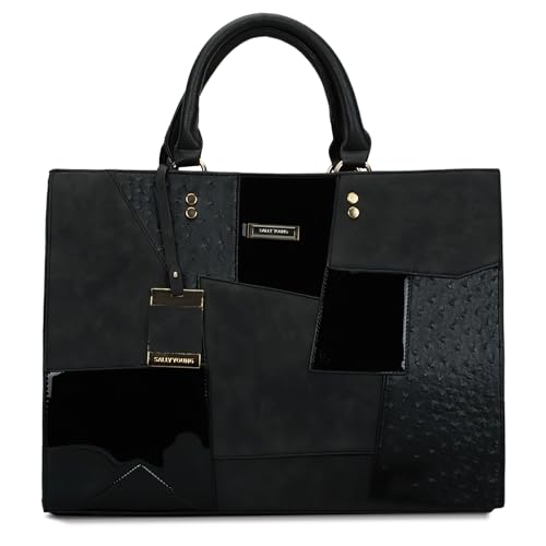 Moda Blocco Colore Borse A Mano Donna Elegante Borsa A Tracolla Casuale Messenger Lavoro Festa Viaggi Datazione Commerciale Borsetta Grande Pelle PU A Spalla Nero A