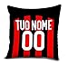 quickgadget Idea Arredo Casa Regalo Cuscino Sport Calcio Personalizzato con Nome e Numero per Tifoso Milan