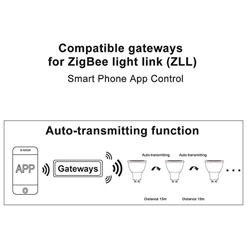 Andoer GLEDOPTO AC100-240V 5W RGB + White & Warm White Intelligent Bulb (versão Zigbee) GU10 Base So