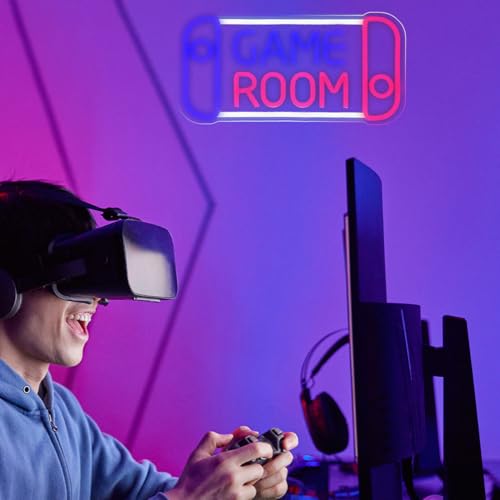 Image of LED Game Sign Game Zone Neon Signs Gaming Room Wall Art Decor Man Cave Lights Signs Gamer Home Bedroom Decoration USB Powered Brightness Adjustable