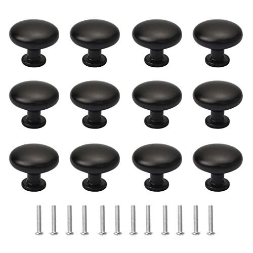 通用 12 pomelli rotondi neri con vite, in lega di