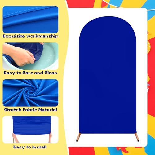 RimCereal 3 Pcs Carnival Party Backdrop Decorations Set Arch Covers Spandex Circus Backdrop Stand 4ft, 5ft, 6ft for Birthday Wedding Photo Props Cosplay Baby Shower Banquet Ceremony Decor by RimCereal - Used condition - Image 4