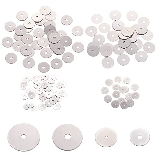 SUNNYCLUE 1 Box 800PCS 304 Stainless Steel Flat Round Spacer Beads Disc Polished Smooth Beads Jewelry Metal Silver Rounde Beads Bulk for Jewelry Making Beads DIY Bracelet Necklace Crafting
