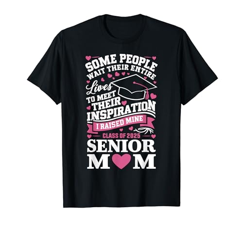 Senior Mom Class of 2025 Proud Mother Graduation T-Shirt