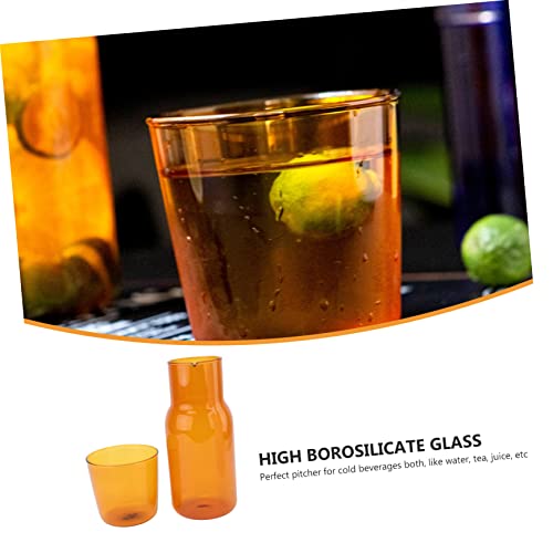 Set de vaso y tetera de vidrio transparente para hogar miniatura 6