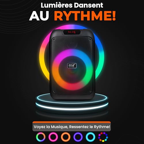 Enceinte Bluetooth Portable pour Karaoké et Soirées Haut-Parleur Stéréo Pyle 100W - 6