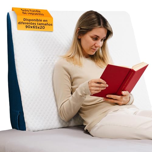 Ritalia® Funda de Repuesto para Almohada Cuña 90x65x20 cm NO Incluye Almohada Funda Extra Lavable de Bambú Oeko-Tex Compatible con Cojín de Lectura y Almohada Anti Reflujo Recambio Higiénico