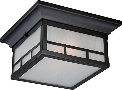 Nuvo Lighting 60/5606 Drexel Flush 2 Light 60-watt A19 Outdoor Close to Ceiling Porch and Patio Lighting with Frosted Seed Glass, Stone Black