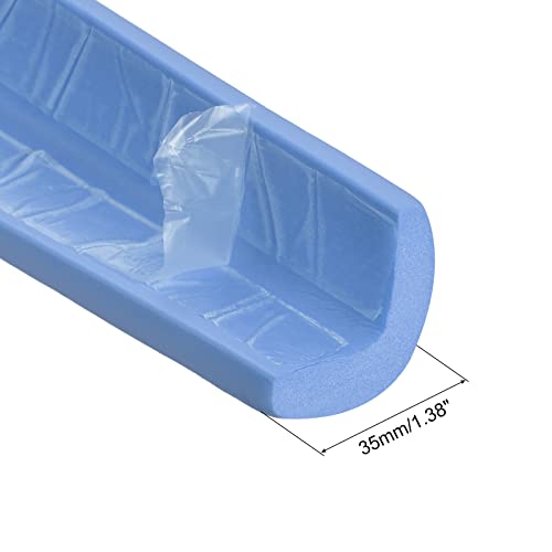Image of uxcell Corner Guards Edge Protectors 6.56ft(2M), Foam Safety Bumper L Shape for Furniture Corner Table Edge Guard, Blue