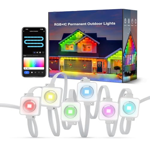 Aroste RGB 50-Foot Outdoor Light Strip | Eave Light, Intelligent APP and Remote...