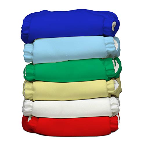 Charlie Banana Baby 2-in-1 Reusable Fleece Cloth Diapering System, Reusable and Washable, 6 Diapers and 12 Inserts, One Size, Boy