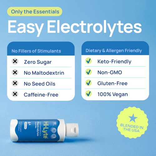 Image of Hi-Lyte Electrolytes for Fasting, Immune Support and Rapid Hydration | 48 Servings | NO Calories NO Sugar | 20%+ More Potassium, Magnesium & Zinc