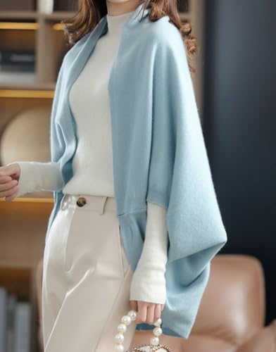 Womens Open Front Shawl Wrap Knitted Cashmere Scarf with Sleeves Warm Fall Winter Sweater Shawl Travel Soft Pashmina2